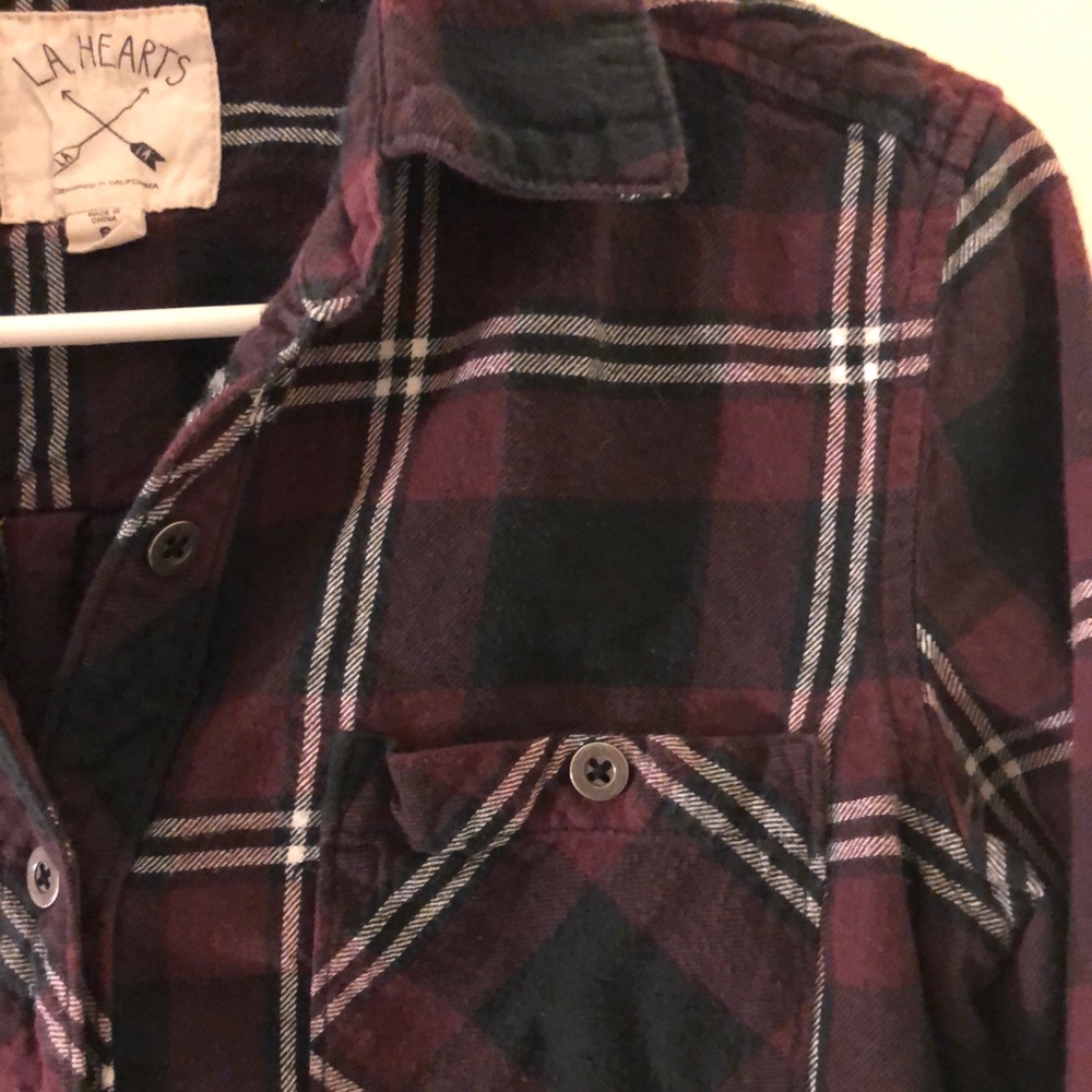 LA Hearts Maroon Flannel